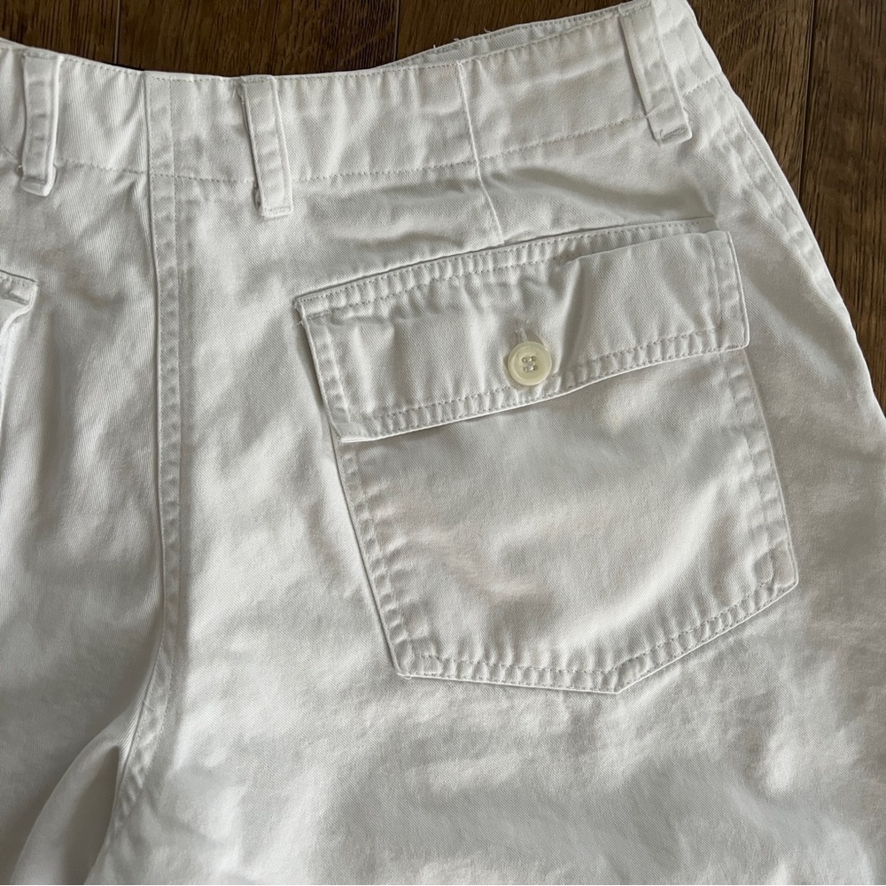 Vintage 90s Cache Creek Mid High Rise White Cotton Mid Thigh Shorts Size 10 - Picture 5 of 8